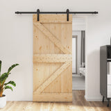 Vidaxl sliding door with batter 95x210 cm solid pine