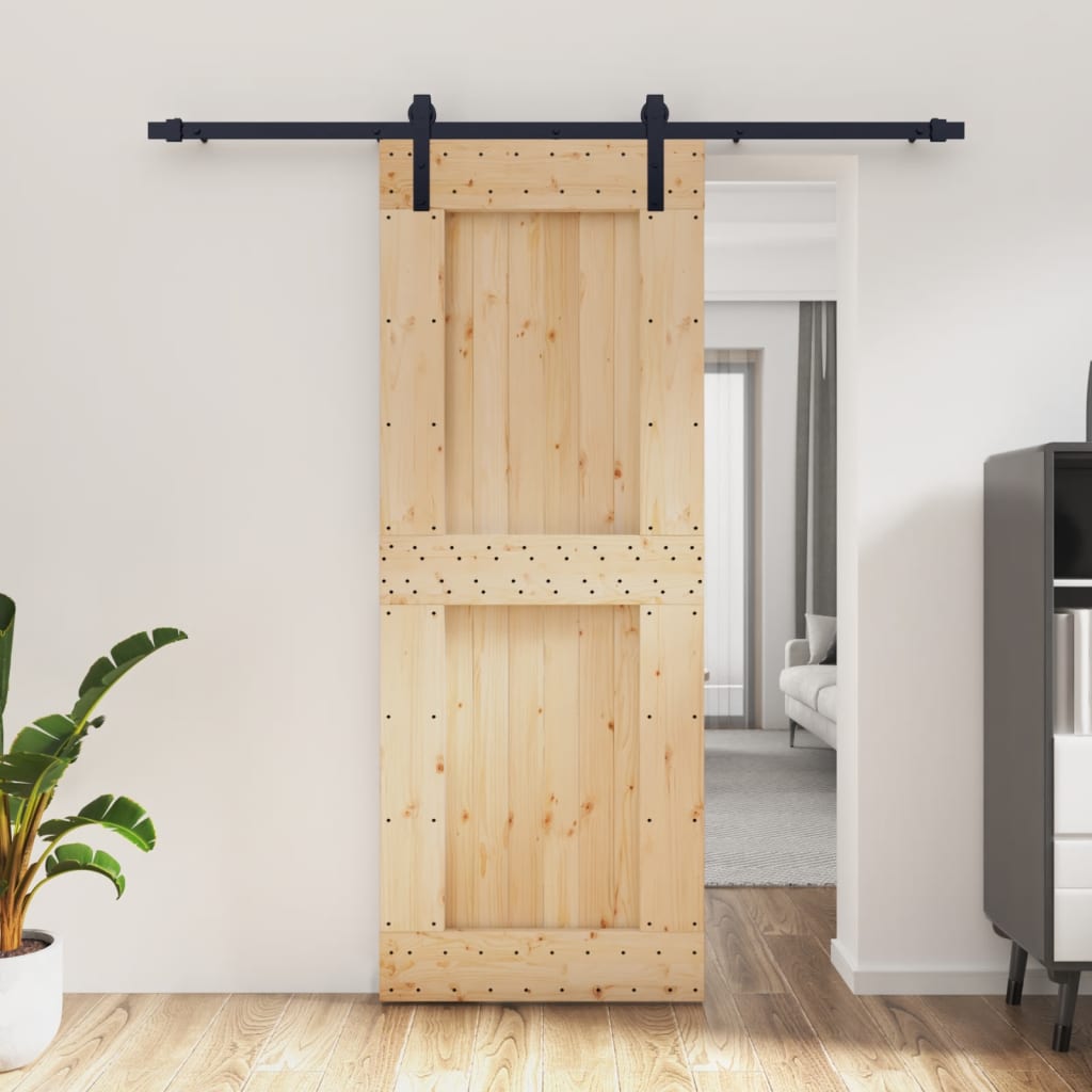 Porta scorrevole Vidaxl con pino solido da 80x210 cm per pastella