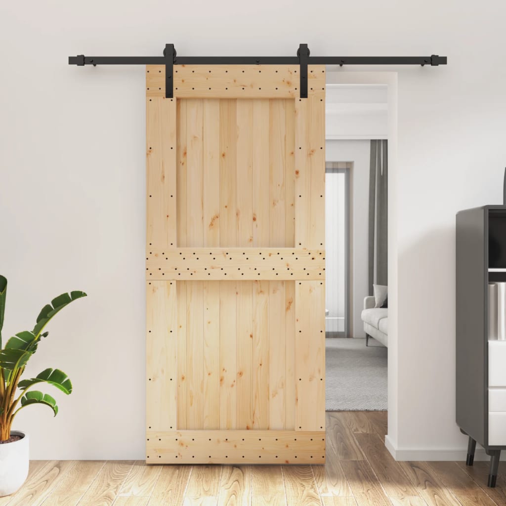 Puerta corredera de Vidaxl con masa de 95x210 cm de pino sólido