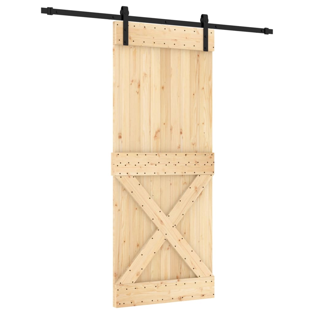 Puerta corredera de Vidaxl con masa de 85x210 cm de pino sólido