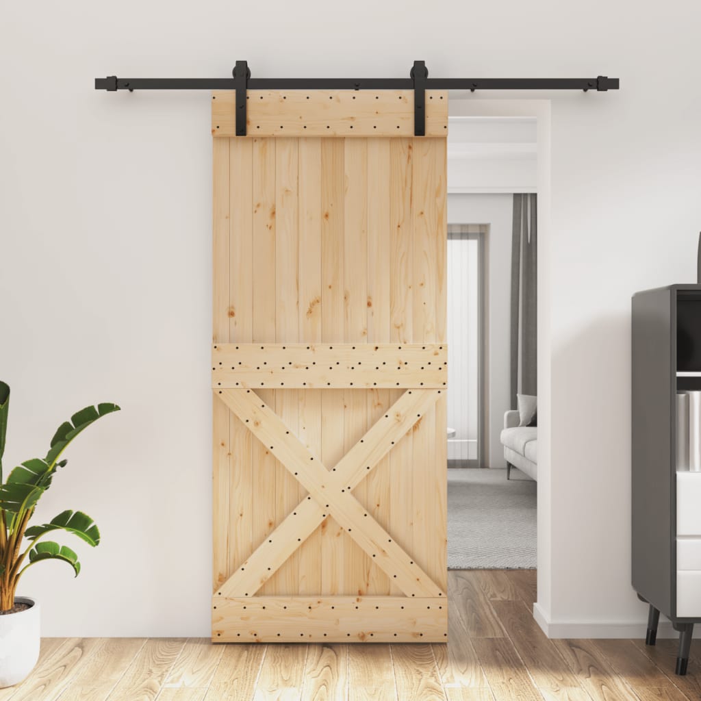 Porta scorrevole Vidaxl con pastella da 90x210 cm pino solido