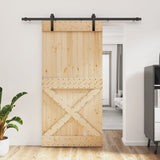 Puerta corredera de Vidaxl con masa 100x210 cm de pino sólido