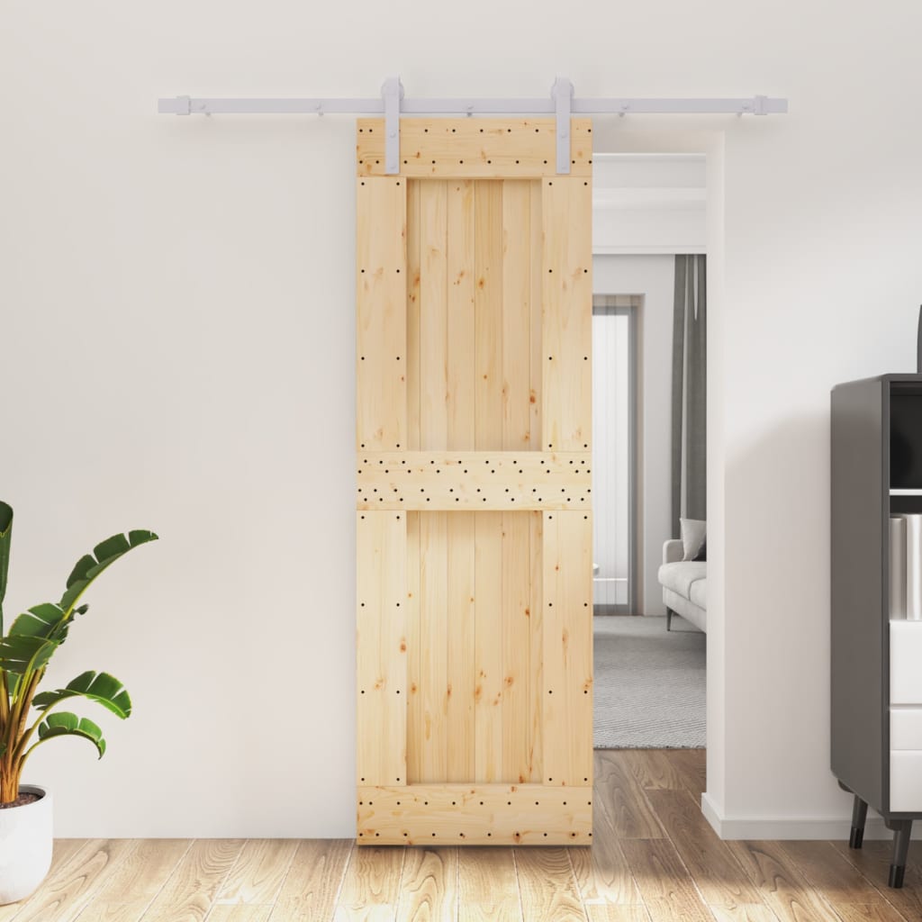 Vidaxl sliding door with batter 70x210 cm solid pine