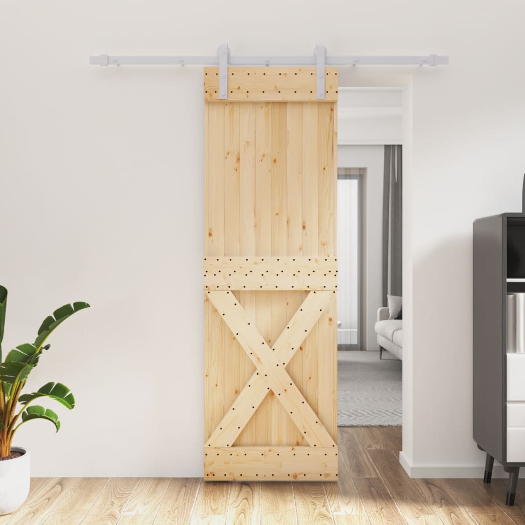 Puerta corredera de Vidaxl con masa de 70x210 cm de pino sólido