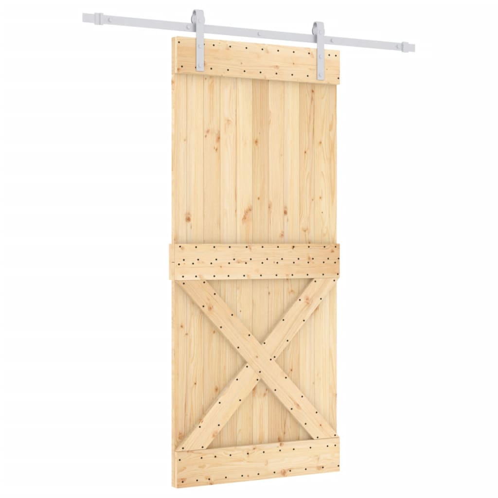 Puerta corredera de Vidaxl con masa de 90x210 cm de pino sólido