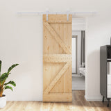 Vidaxl sliding door with batter 70x210 cm solid pine