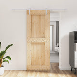 Puerta corredera de Vidaxl con masa 80x210 cm de pino sólido