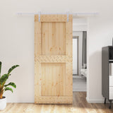 Puerta corredera de Vidaxl con masa de 90x210 cm de pino sólido