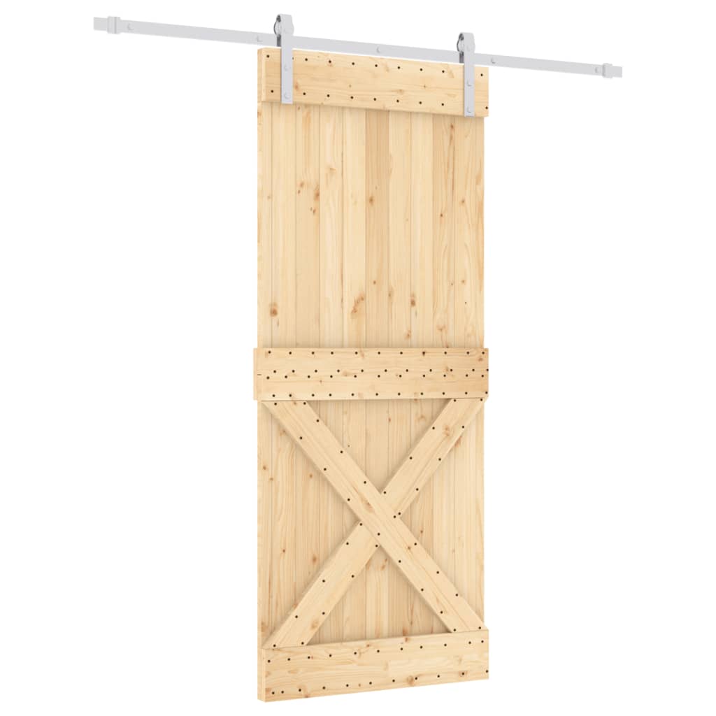 Puerta corredera de Vidaxl con masa de 85x210 cm de pino sólido