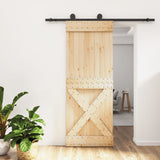 Porta scorrevole Vidaxl con pino solido da 80x210 cm per pastella