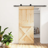 Puerta corredera de Vidaxl con masa de 85x210 cm de pino sólido