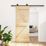 Vidaxl sliding door with batter 70x210 cm solid pine