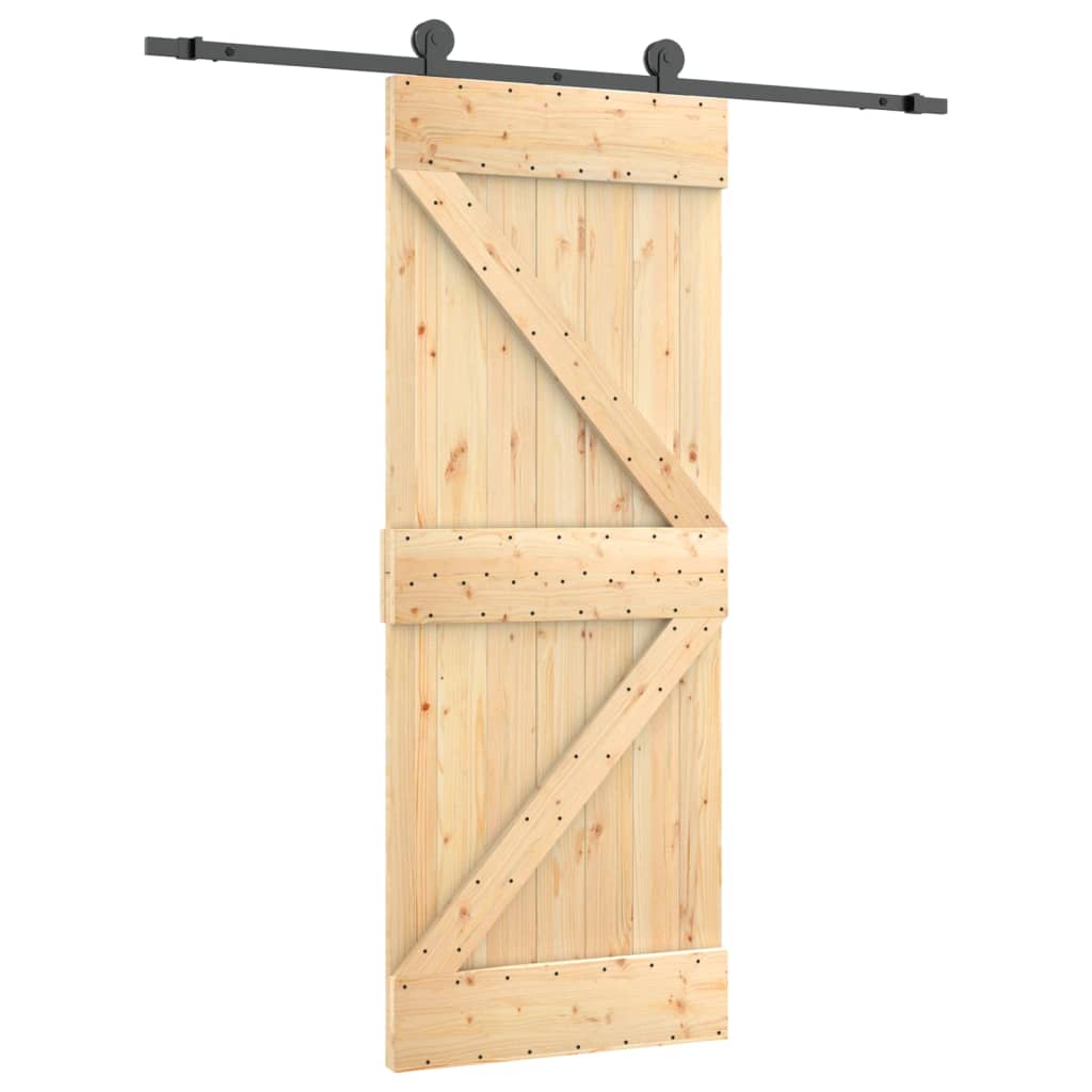 Puerta corredera de Vidaxl con masa de 85x210 cm de pino sólido