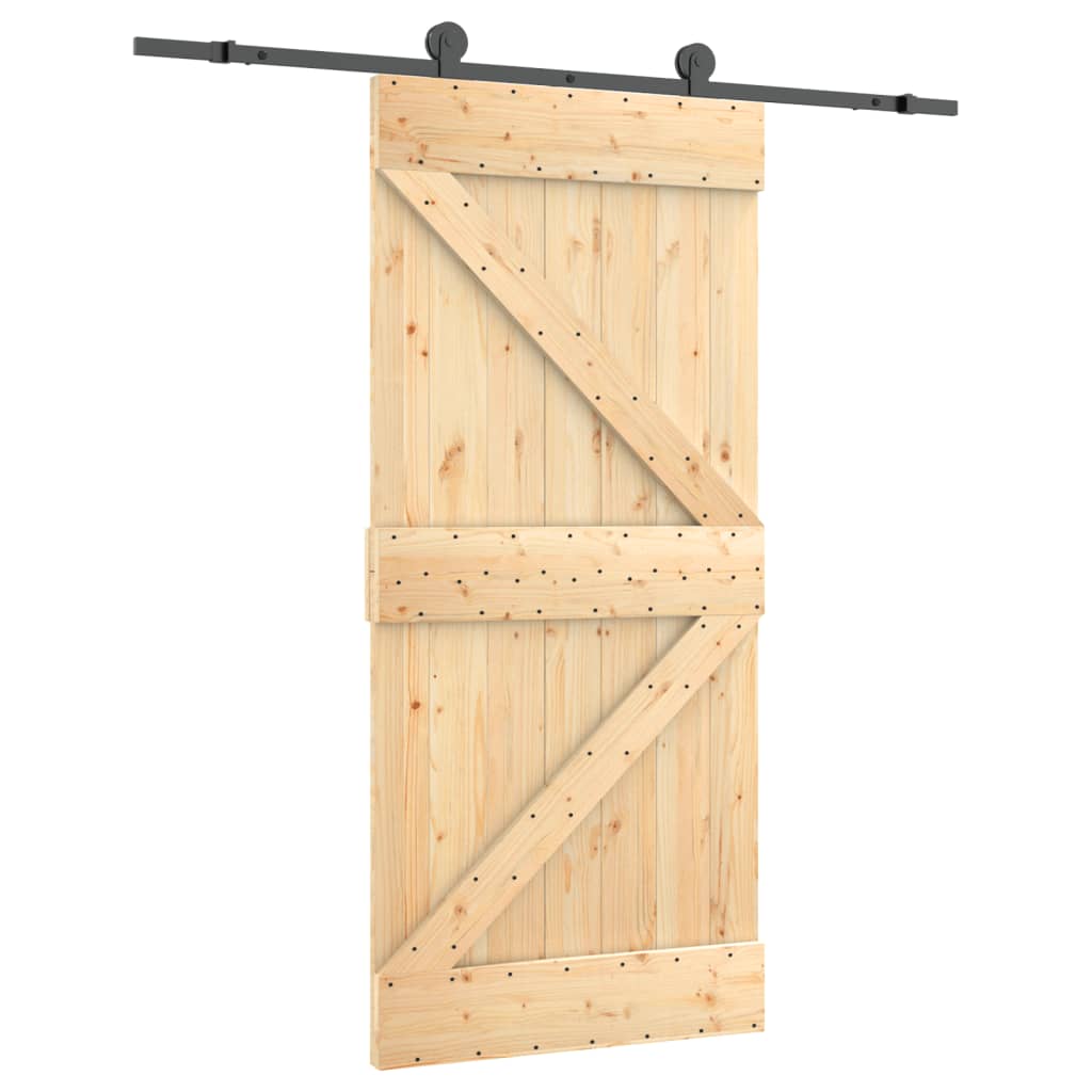 VidaXL Schuifdeur met beslag 95x210 cm massief grenenhout