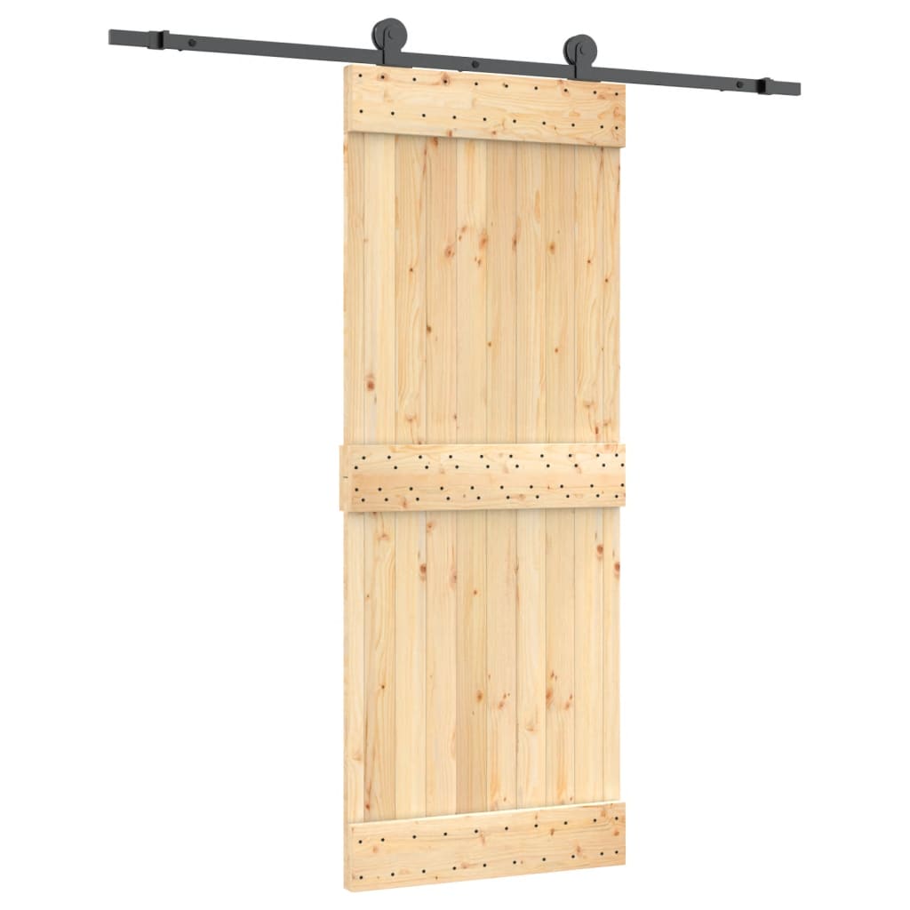 Puerta corredera de Vidaxl con masa 80x210 cm de pino sólido