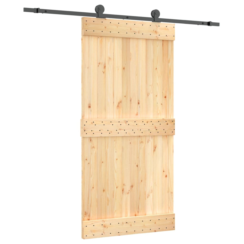 Puerta corredera de Vidaxl con masa 100x210 cm de pino sólido