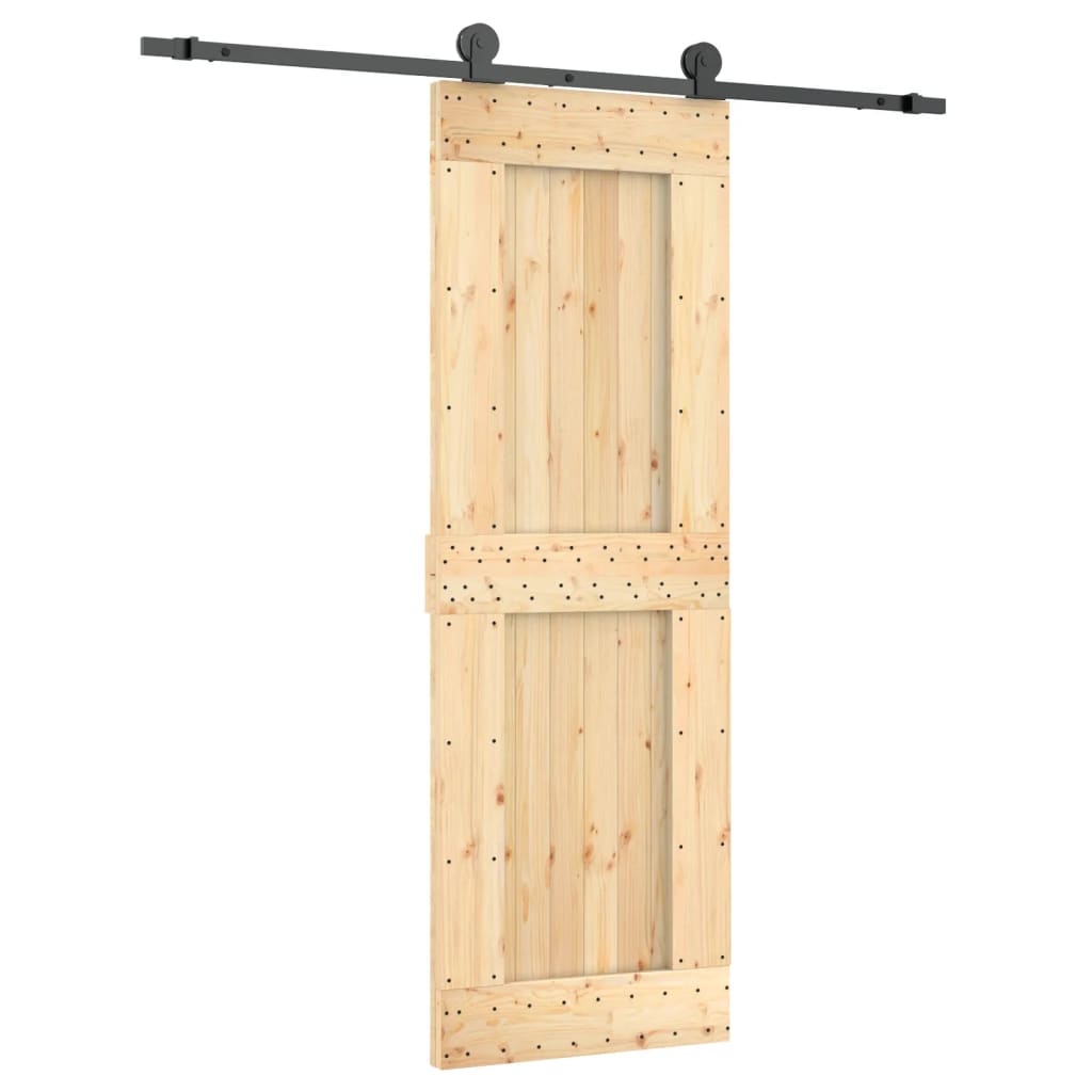 VidaXL Schuifdeur met beslag 70x210 cm massief grenenhout