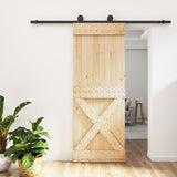 Porta scorrevole Vidaxl con pino solido da 80x210 cm per pastella