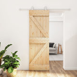 Vidaxl sliding door with batter 70x210 cm solid pine