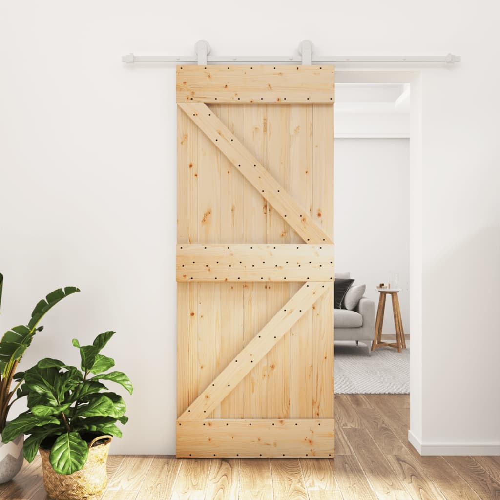 Porta scorrevole Vidaxl con pino solido da 85x210 cm