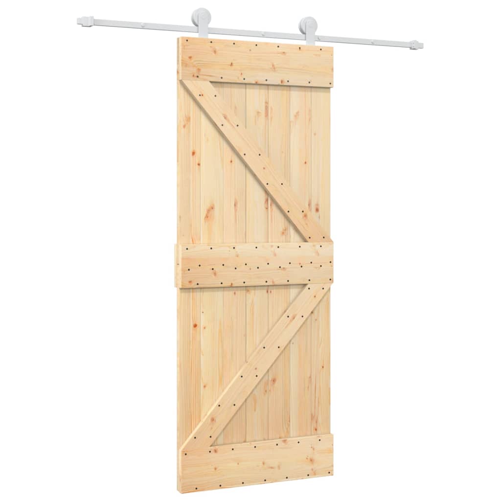 Puerta corredera de Vidaxl con masa 80x210 cm de pino sólido