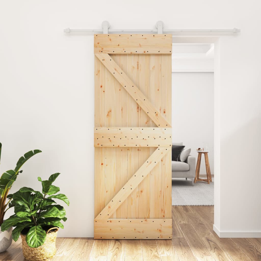 VidaXL sliding door with batter 80x210 cm Solid pine