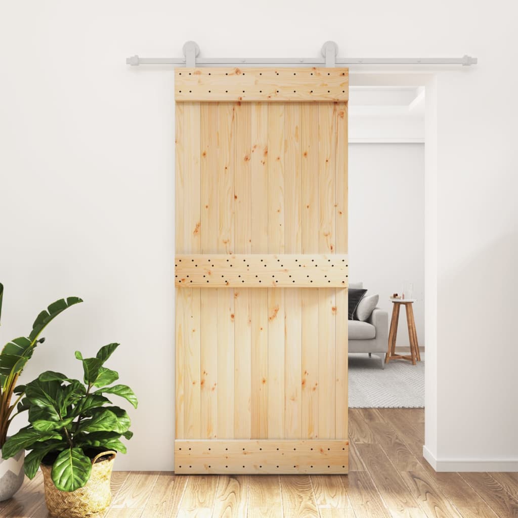 Puerta corredera de Vidaxl con masa de 90x210 cm de pino sólido