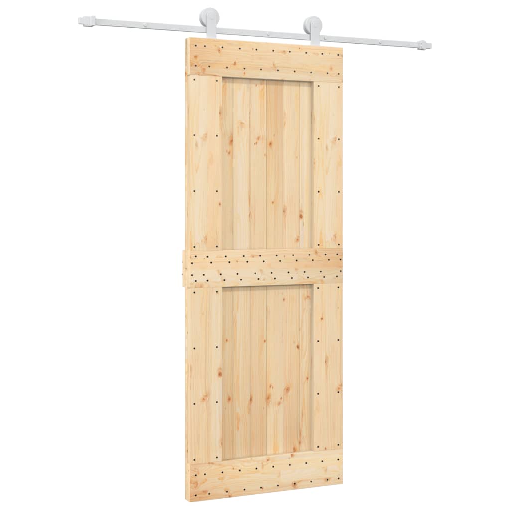 Porta scorrevole Vidaxl con pino solido da 80x210 cm per pastella