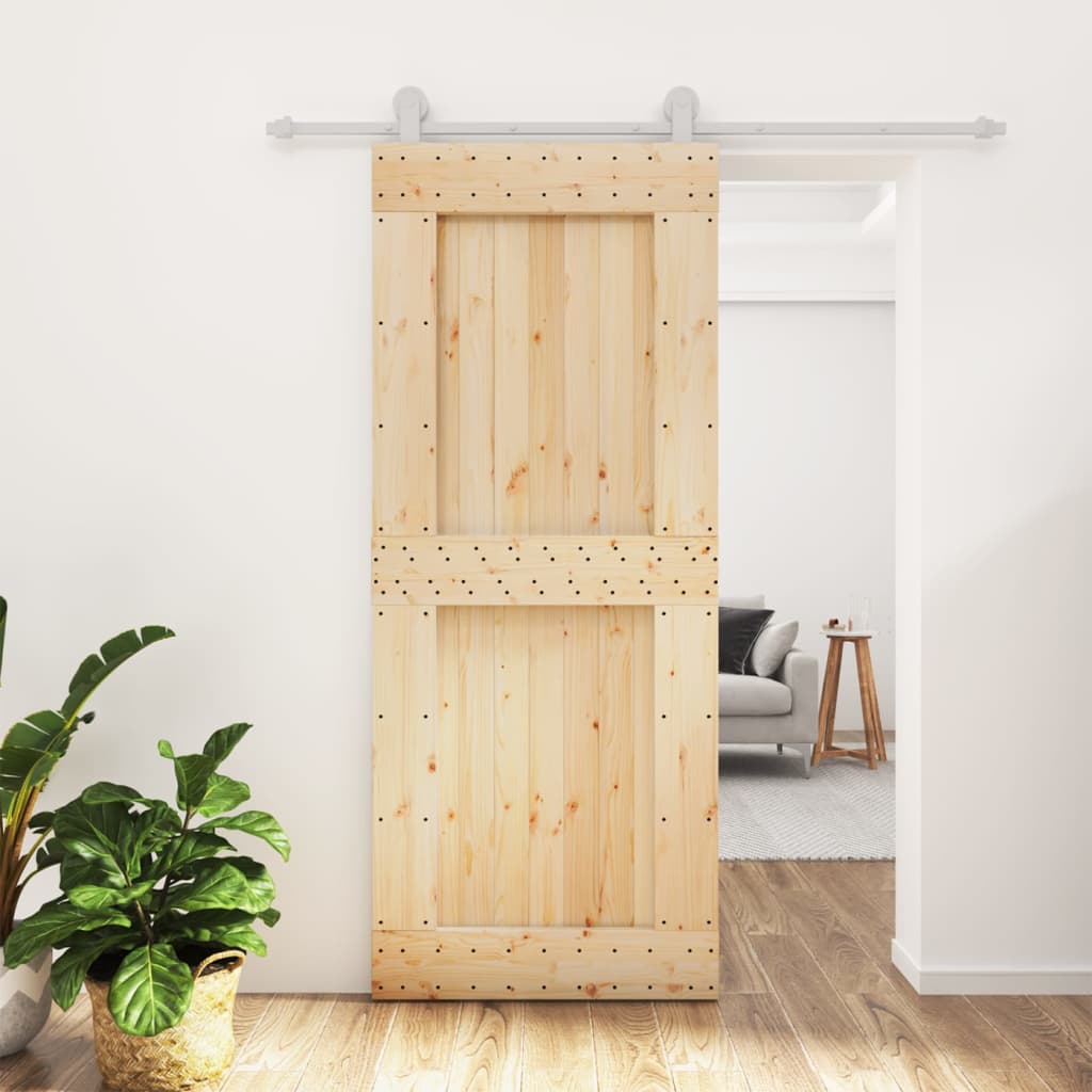 Vidaxl sliding door with batter 85x210 cm Solid pine