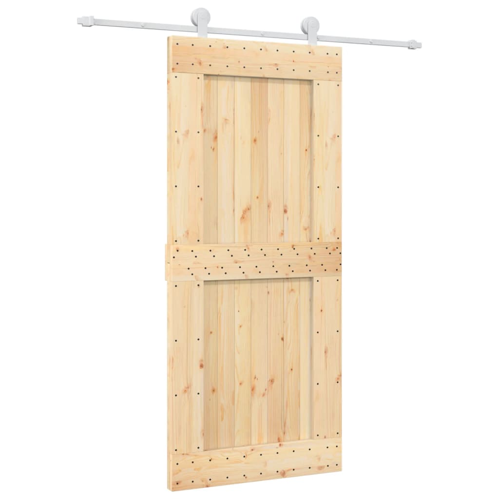 Puerta corredera de Vidaxl con masa de 90x210 cm de pino sólido