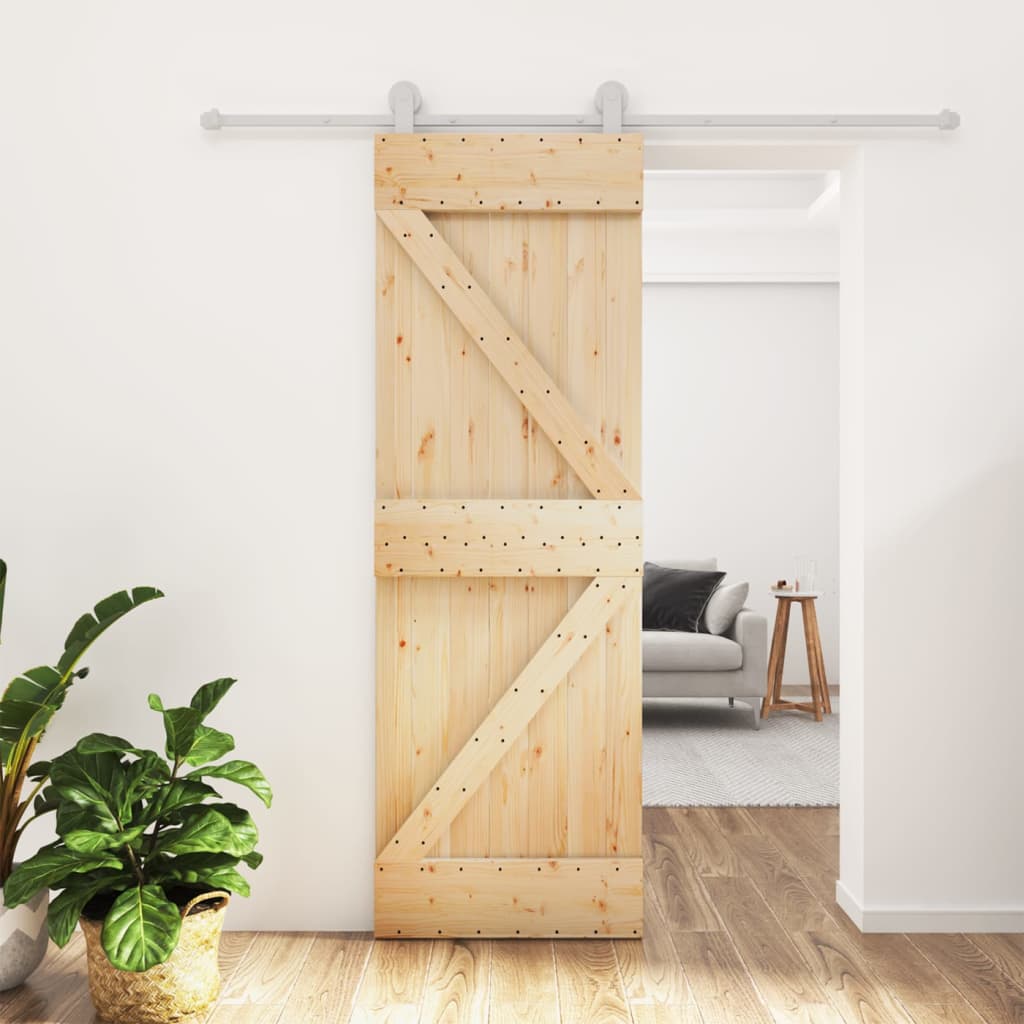 Vidaxl sliding door with batter 70x210 cm solid pine