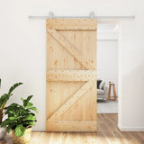 Vidaxl sliding door with batter 95x210 cm solid pine