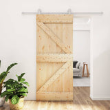 Puerta corredera de Vidaxl con masa de 90x210 cm de pino sólido