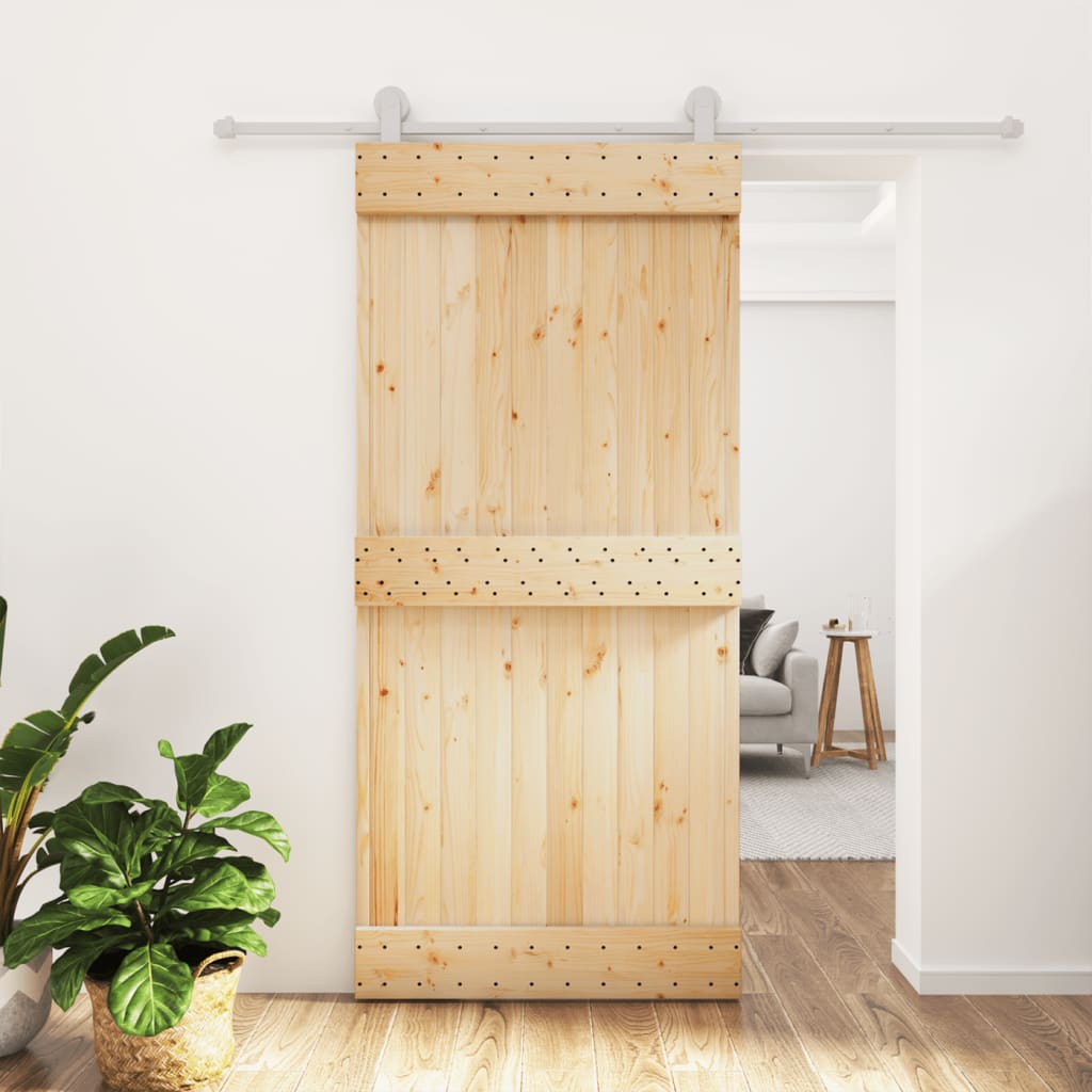 Vidaxl sliding door with batter 95x210 cm solid pine