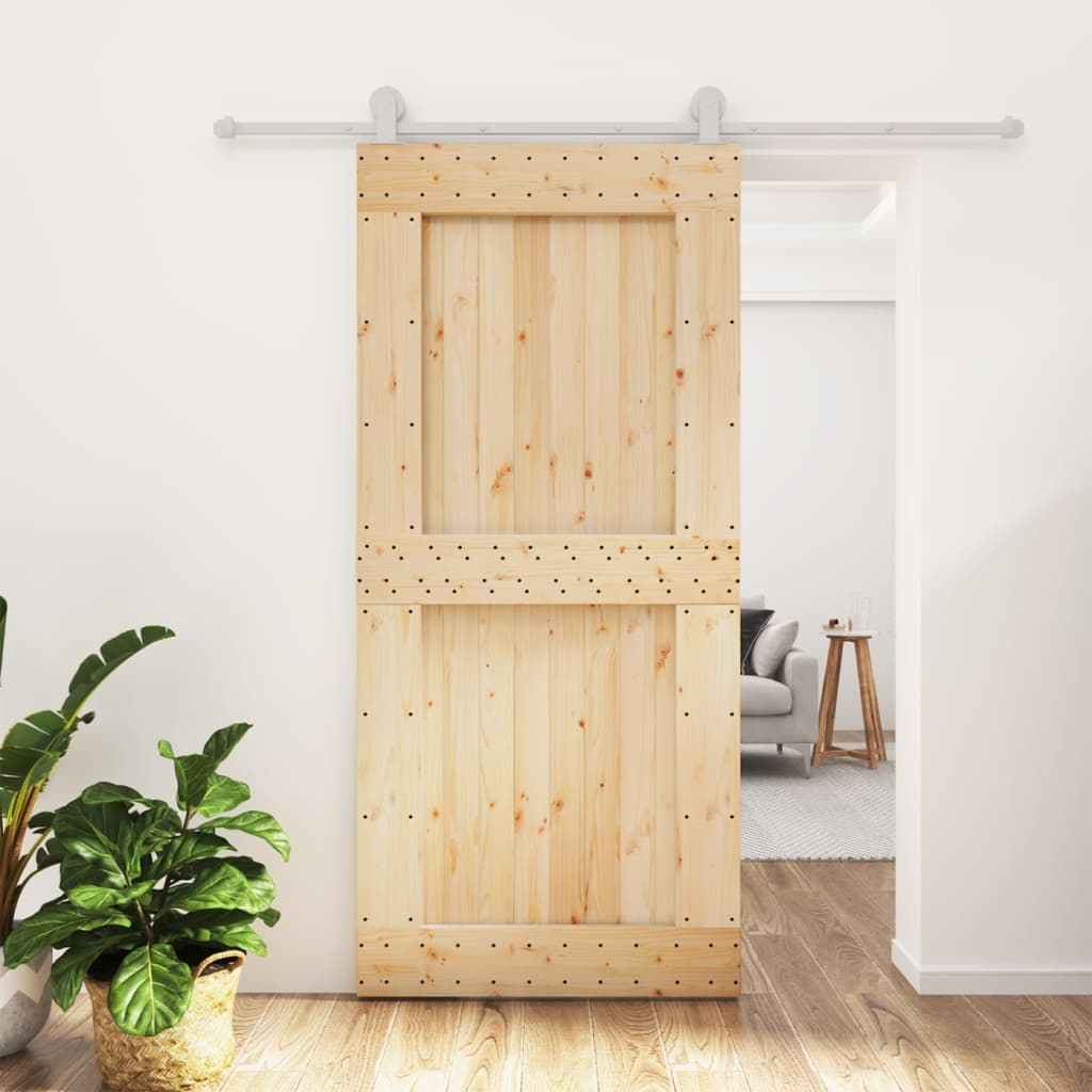 Puerta corredera de Vidaxl con masa de 95x210 cm de pino sólido