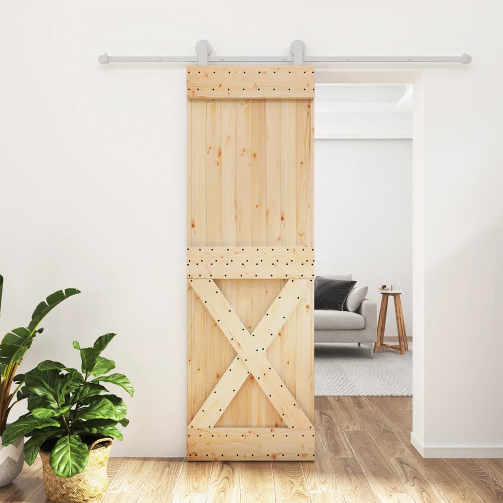 Vidaxl sliding door with batter 70x210 cm solid pine