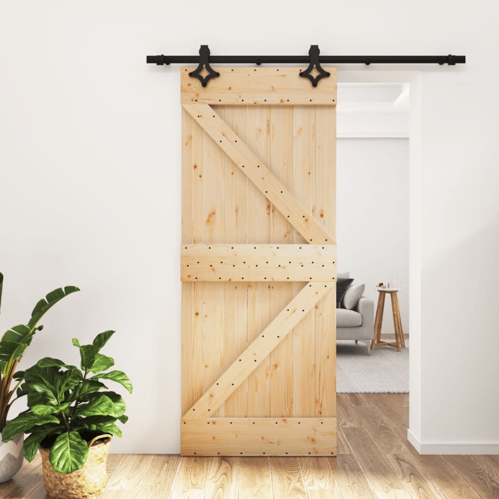 Puerta corredera de Vidaxl con masa de 85x210 cm de pino sólido