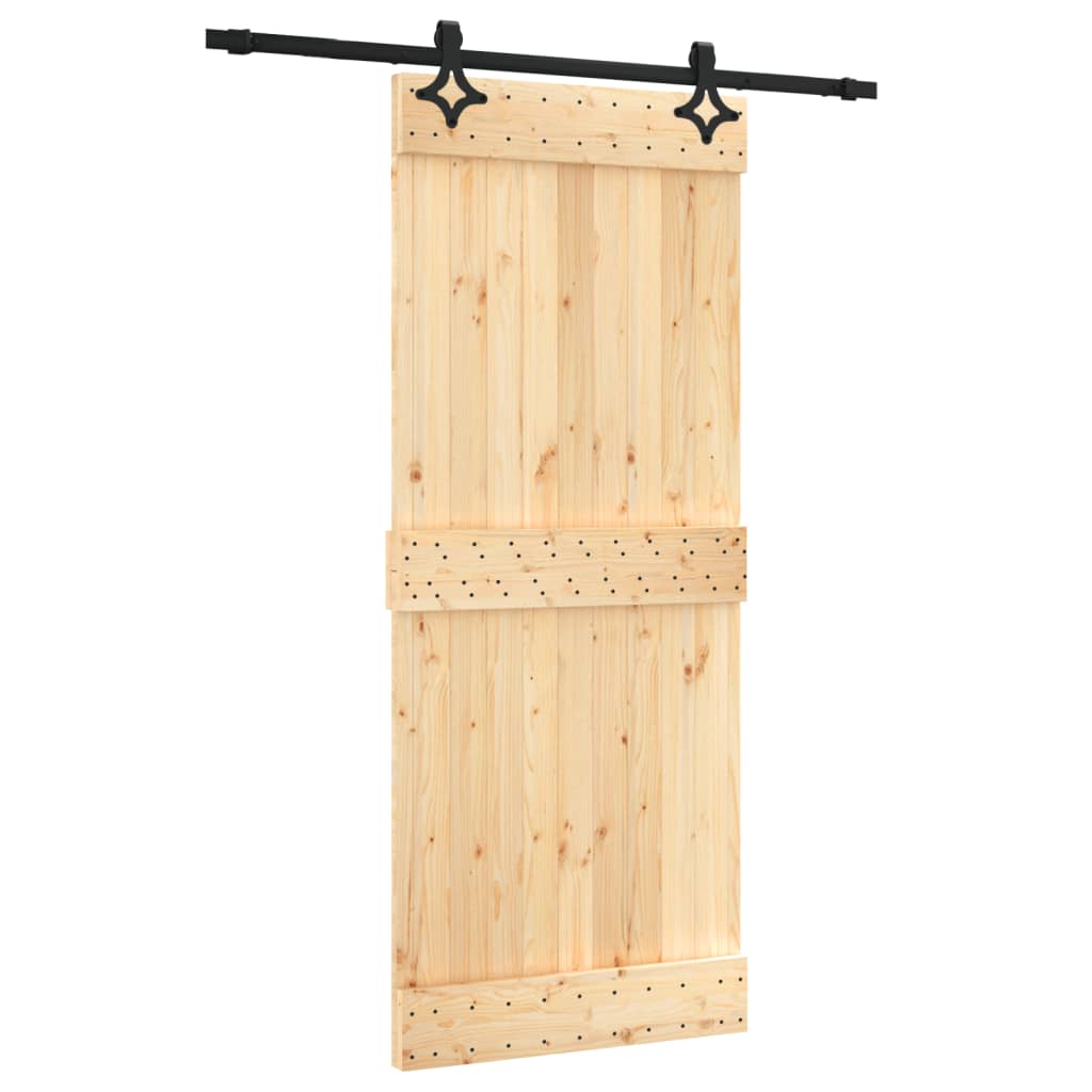 VidaXL Schuifdeur met beslag 85x210 cm massief grenenhout