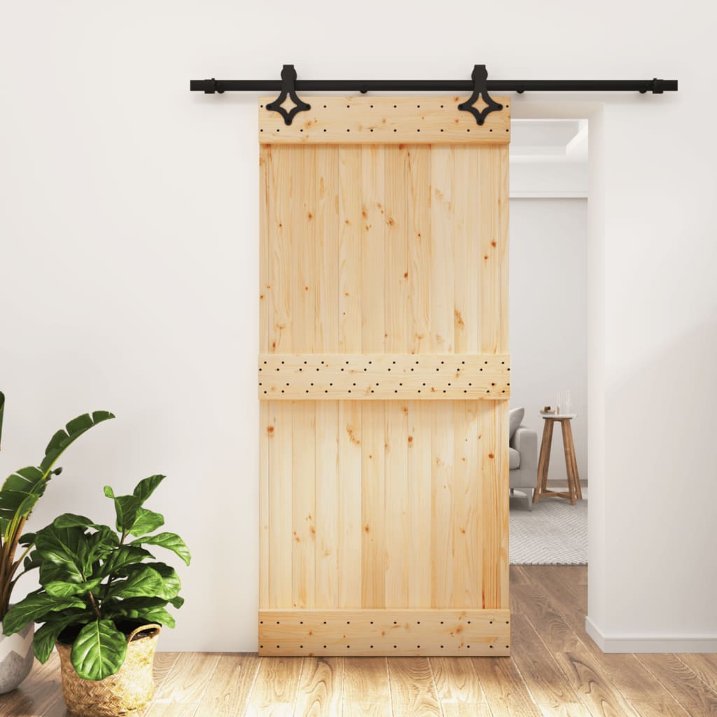 Puerta corredera de Vidaxl con masa de 95x210 cm de pino sólido