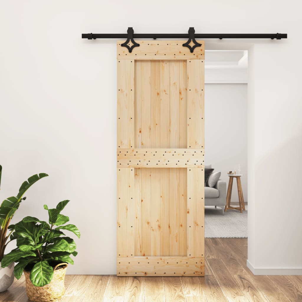 Porta scorrevole Vidaxl con pino solido da 80x210 cm per pastella