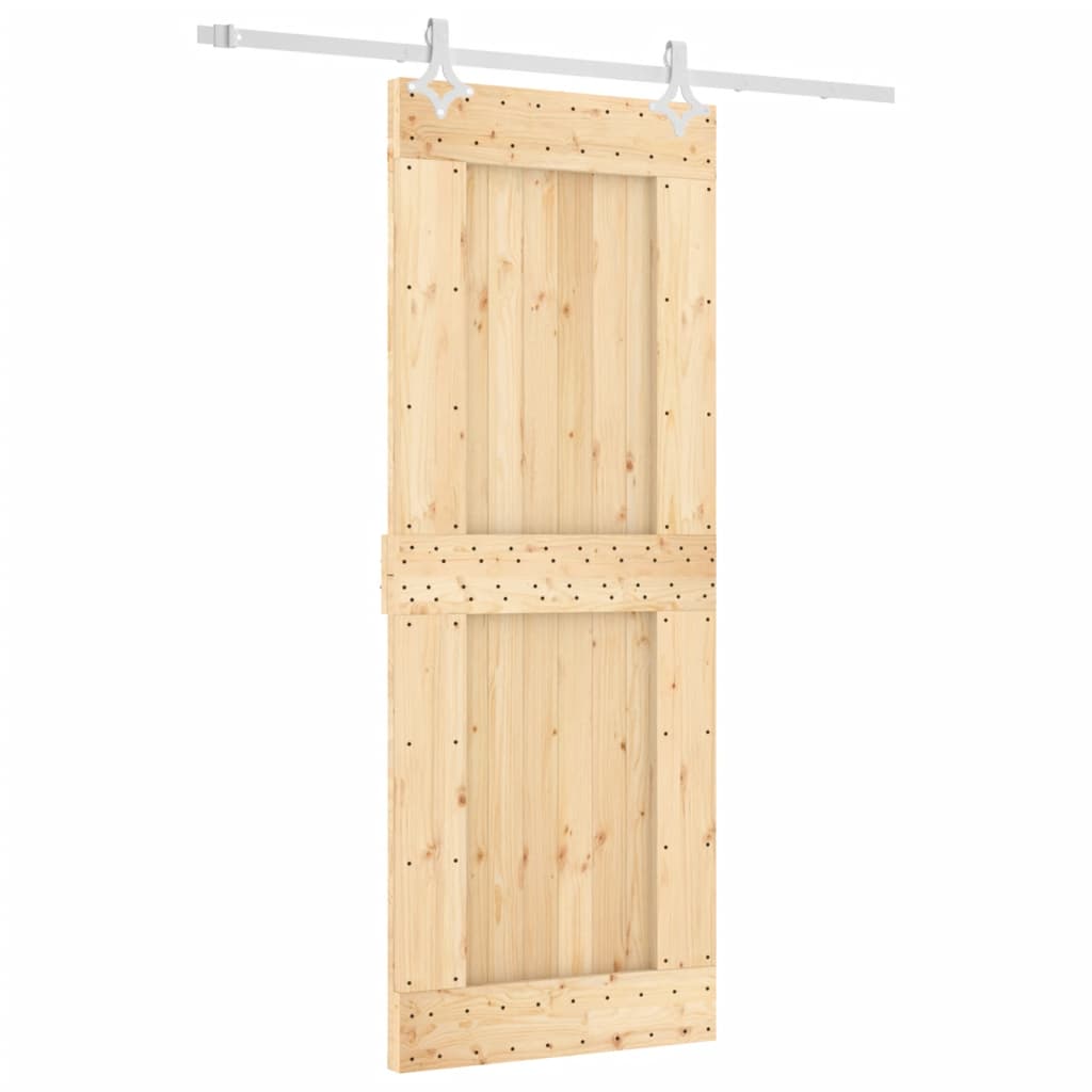 Puerta corredera de Vidaxl con masa 80x210 cm de pino sólido