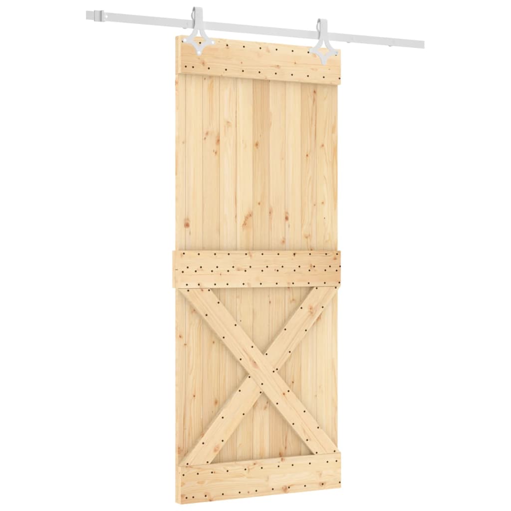 Puerta corredera de Vidaxl con masa de 85x210 cm de pino sólido