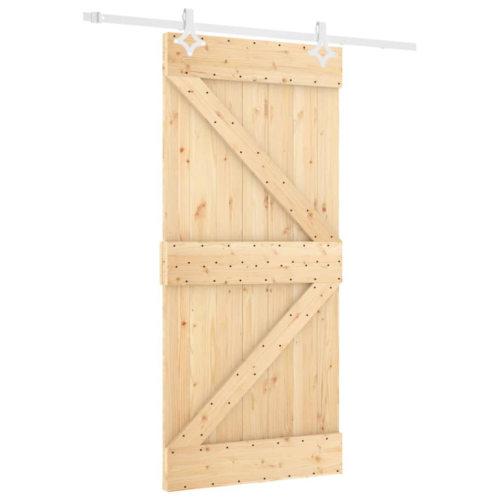 VidaXL Schuifdeur met beslag 90x210 cm massief grenenhout