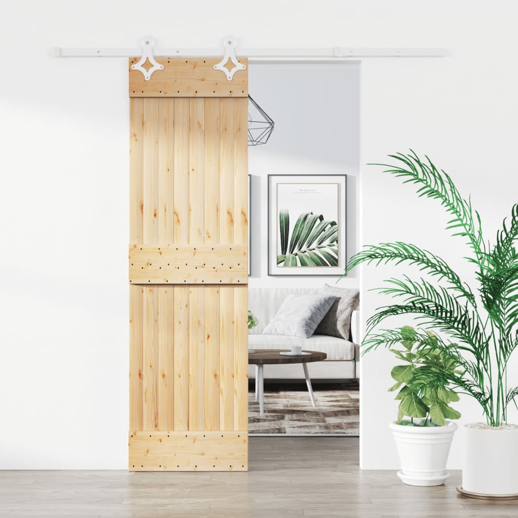 Puerta corredera de Vidaxl con masa de 70x210 cm de pino sólido