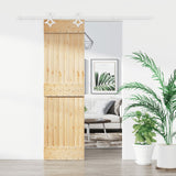 Vidaxl sliding door with batter 70x210 cm solid pine