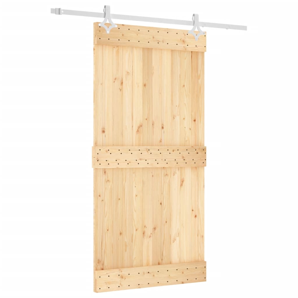 Puerta corredera de Vidaxl con masa 100x210 cm de pino sólido