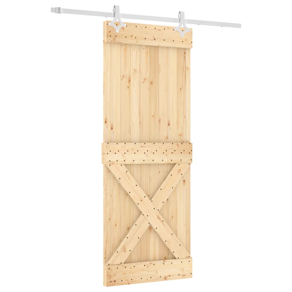 Puerta corredera de Vidaxl con masa 80x210 cm de pino sólido