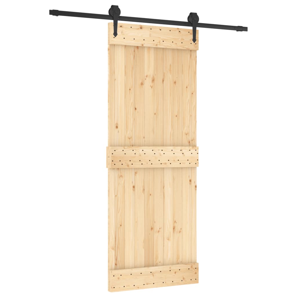 VidaXL Schuifdeur met beslag 80x210 cm massief grenenhout