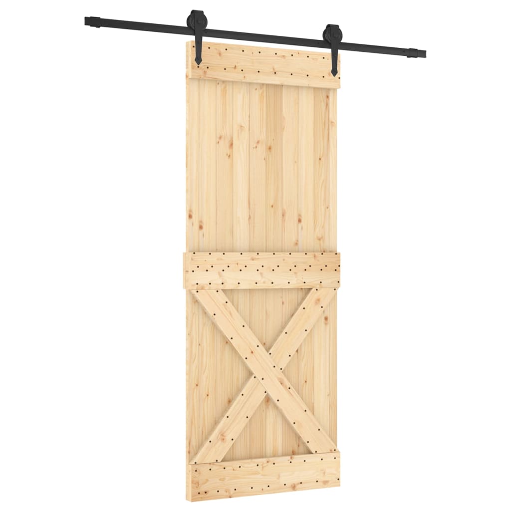 VidaXL Schuifdeur met beslag 80x210 cm massief grenenhout