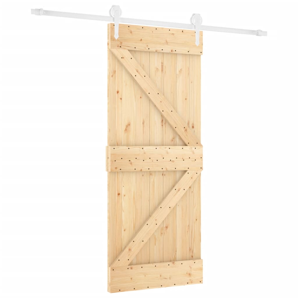 Porta scorrevole Vidaxl con pino solido da 80x210 cm per pastella